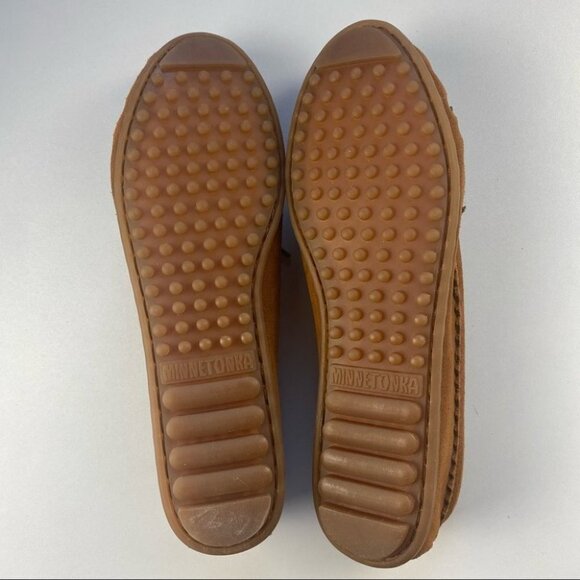 MINNETONKA Brown Suede Skimmer Moccasins - Picture 7 of 10
